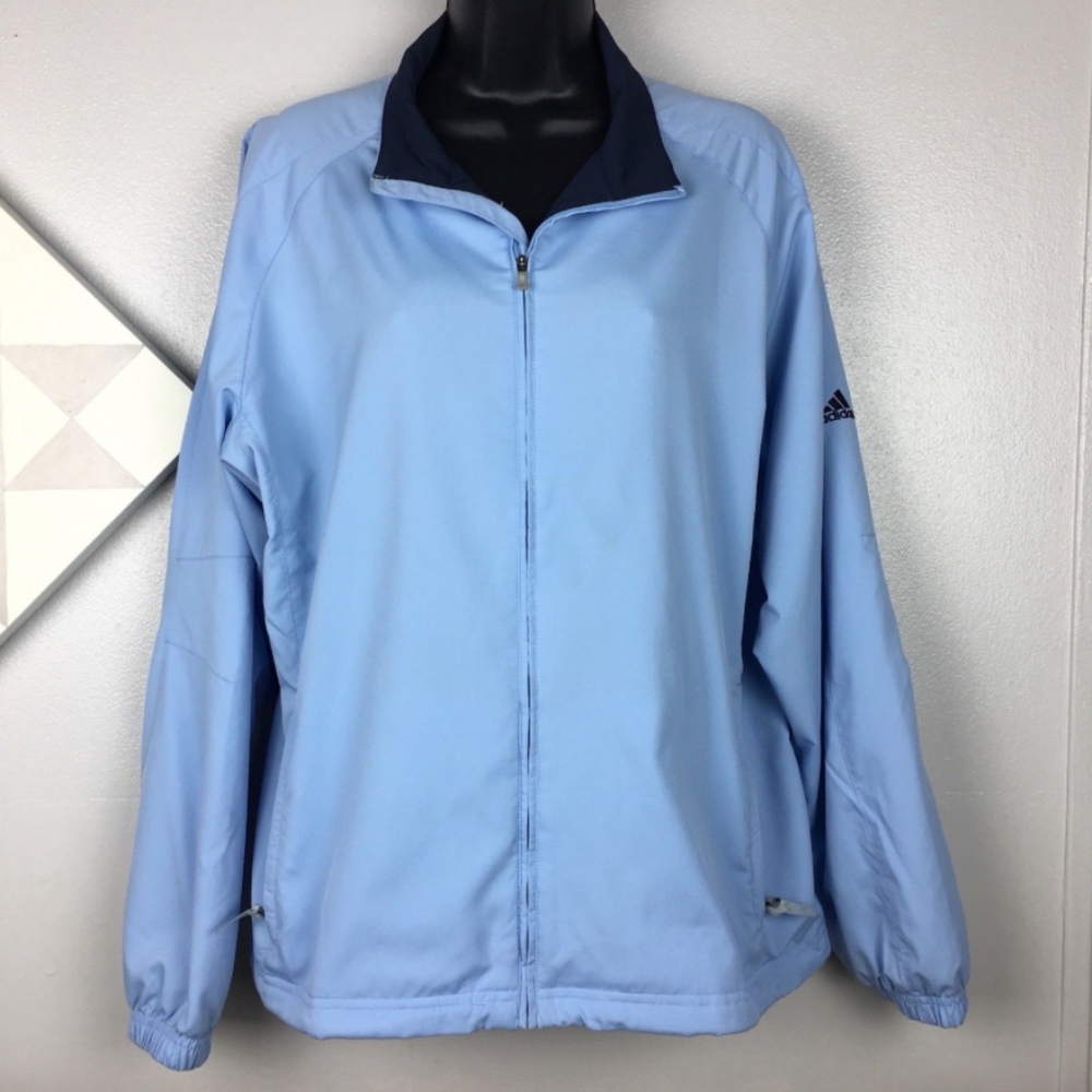Adidas Blue Windbreaker Track Jacket ClimaProof L